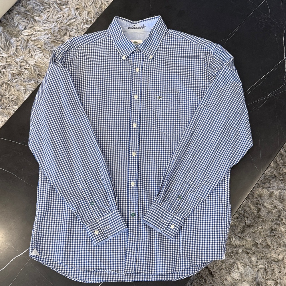 Lacoste Men's Navy Gingham Shirt